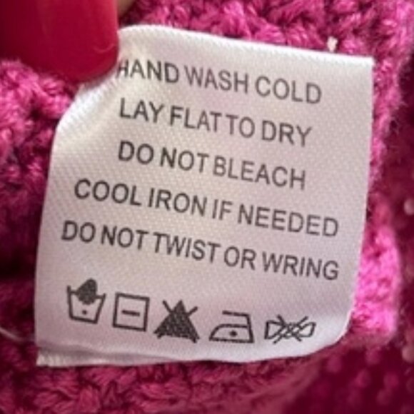 Lovers + Friends Magenta Balloon Sleeve Wide Neck Knit Crop Sweater Size S - Picture 7 of 7